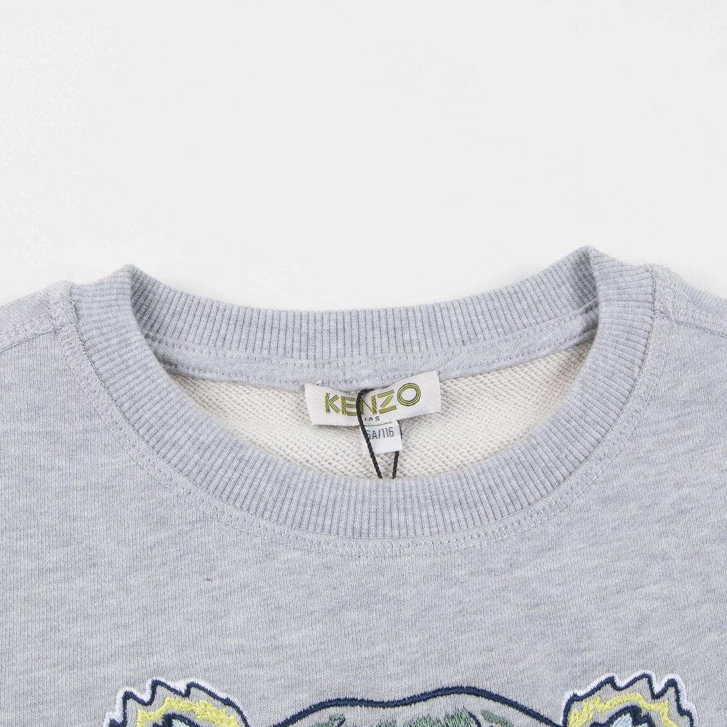 Boys Marl Grey Tiger Printed Cotton Sweater