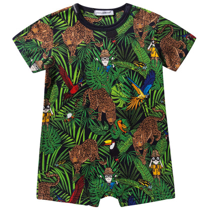 Baby Boys Green Babysuit