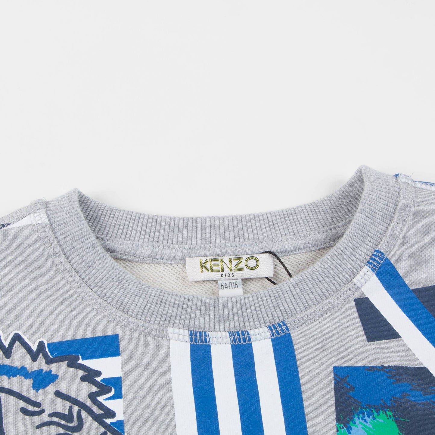 Boys Marl Grey Printed Cotton Sweater