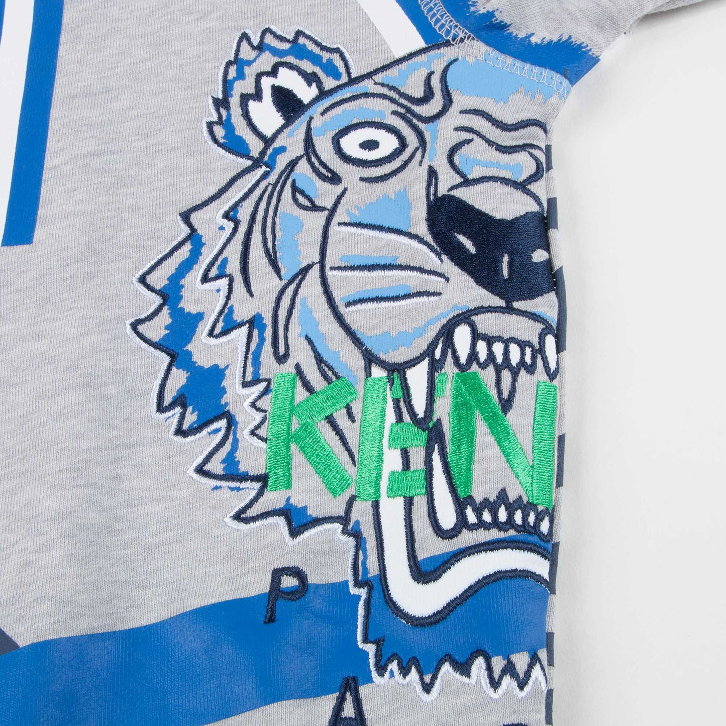 Boys Marl Grey Printed Cotton Sweater