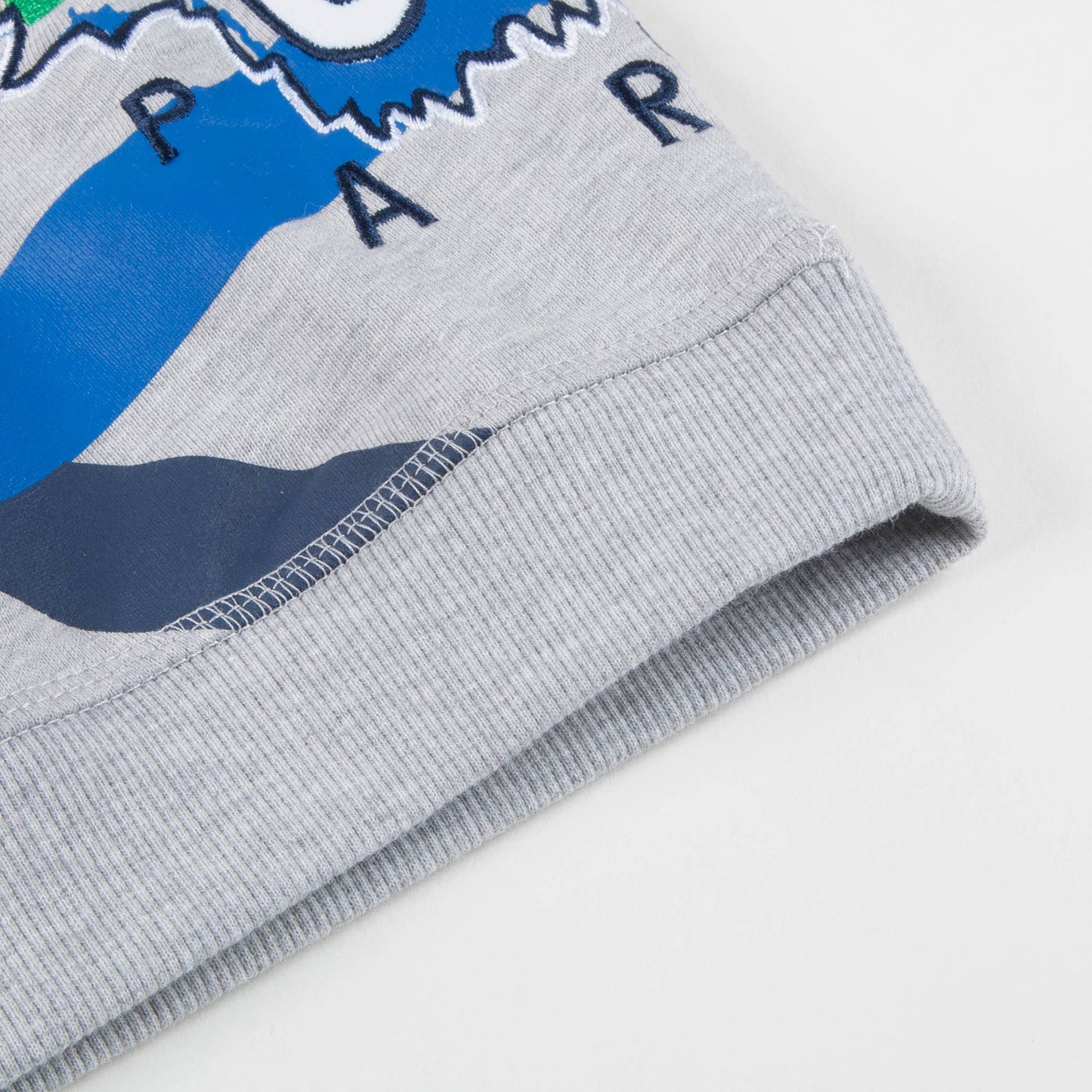 Boys Marl Grey Printed Cotton Sweater