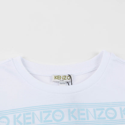 Girls White Logo Cotton T-shirt