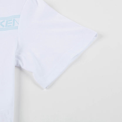 Girls White Logo Cotton T-shirt