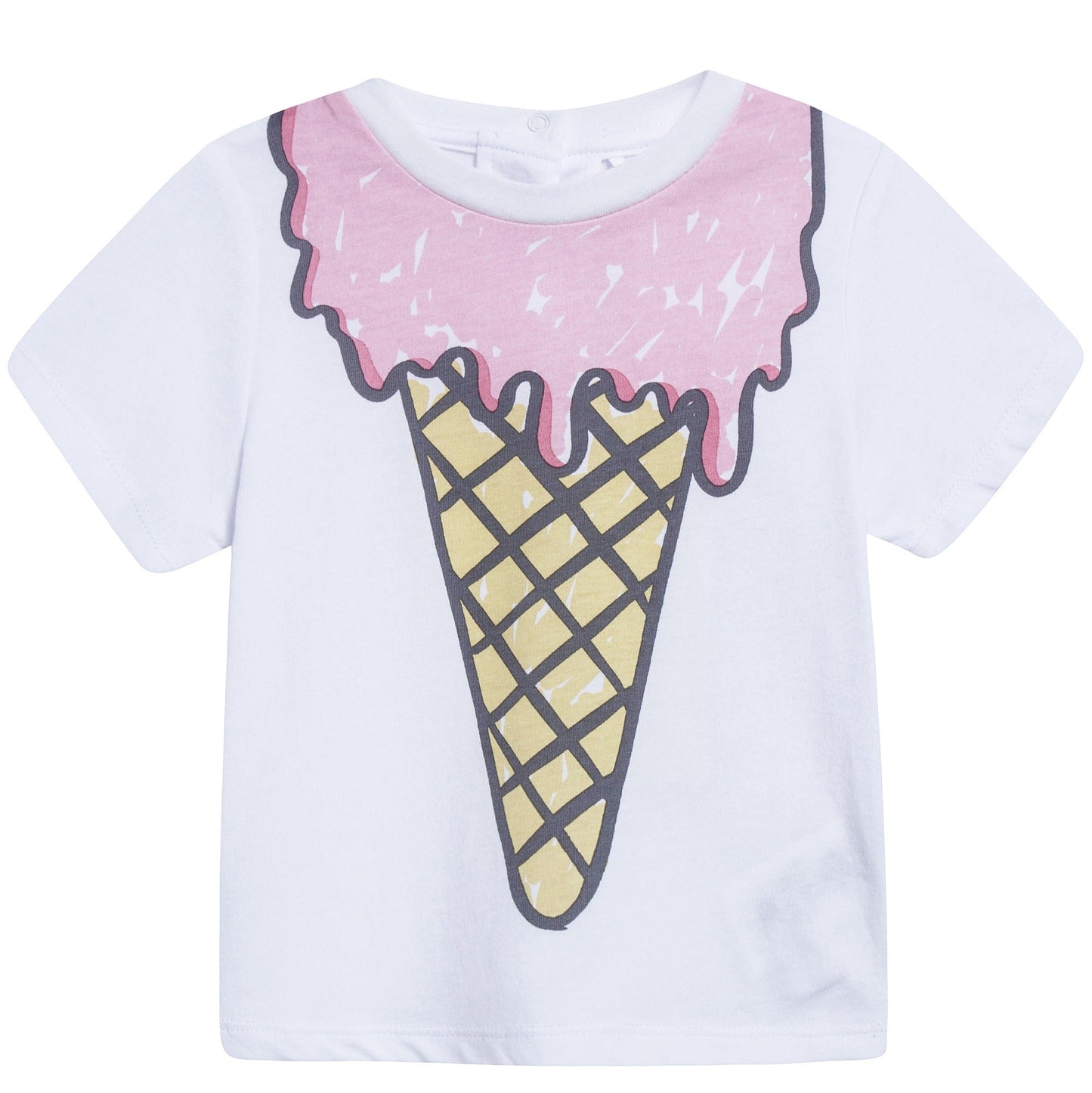 Baby White Icecream Printed T-shirt