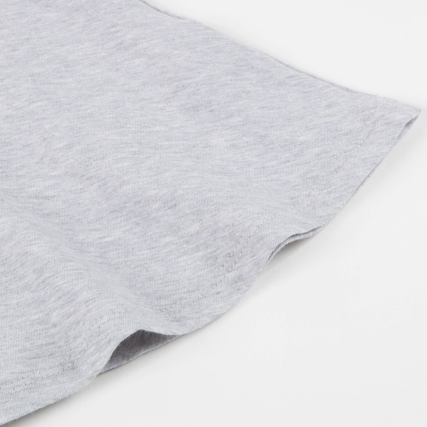 Girls Marl Grey Cotton Printed Dress