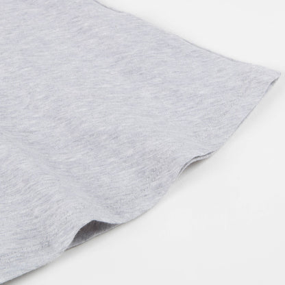 Girls Marl Grey Cotton Printed Dress