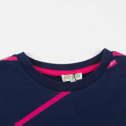 Girls Black Logo Cotton Dress