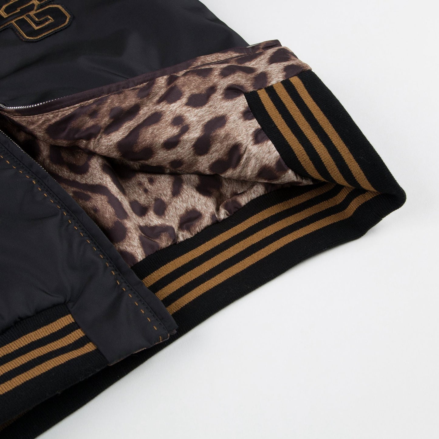 男童黑色&黄色条纹双面外套