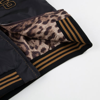 男童黑色&黄色条纹双面外套