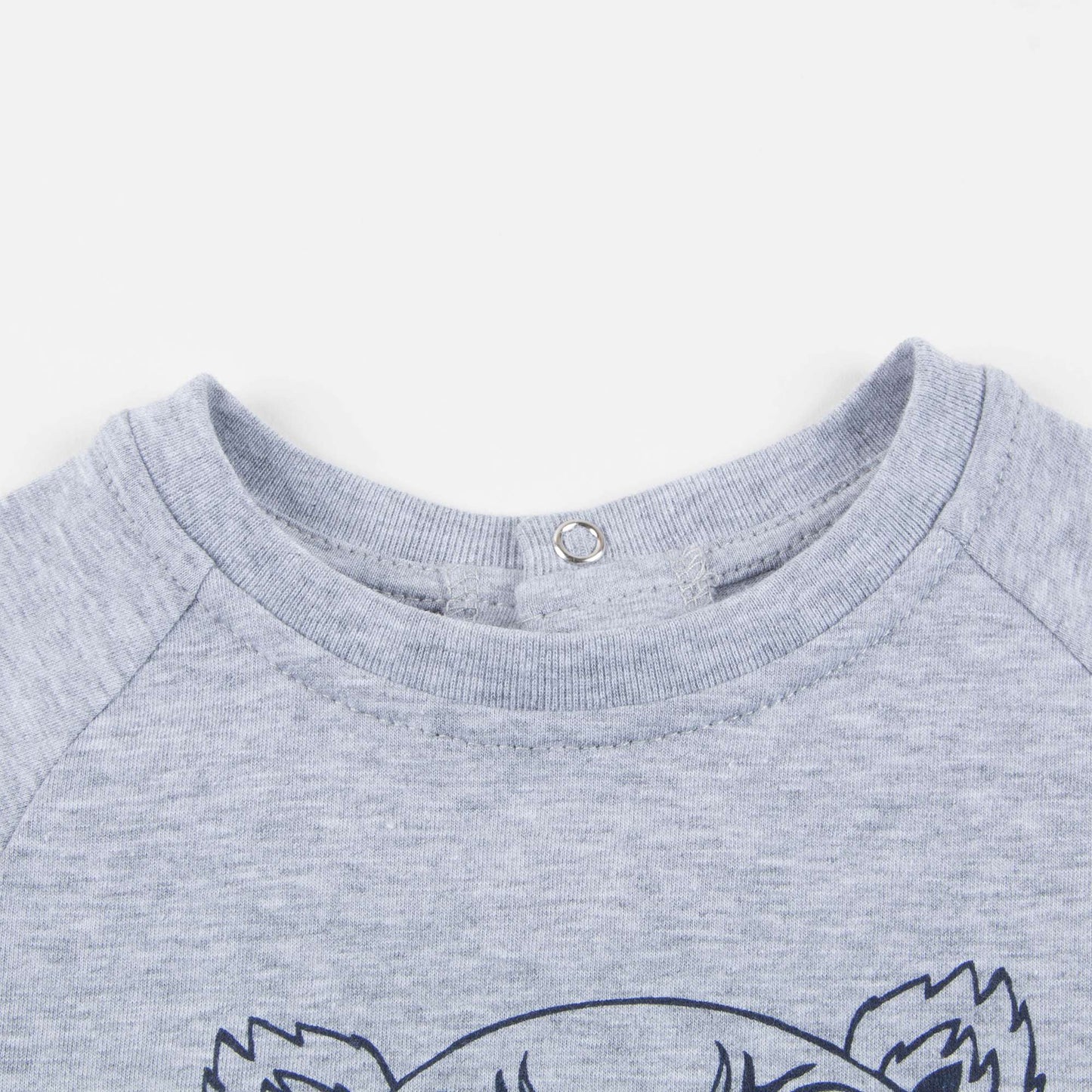 Baby Boys Marl Grey Cotton Babysuit