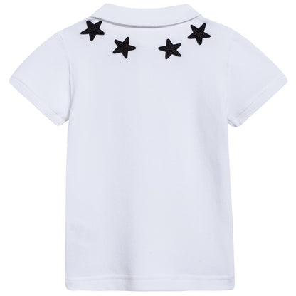 Baby Boys  White Viscose Polo Shirt