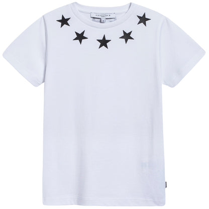 Boys White Cotton "Star" T-shirt