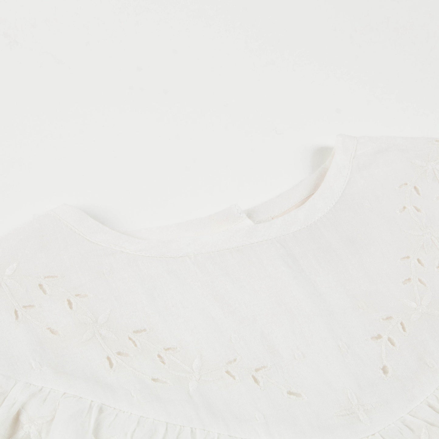 Girls Off White Cotton Dress