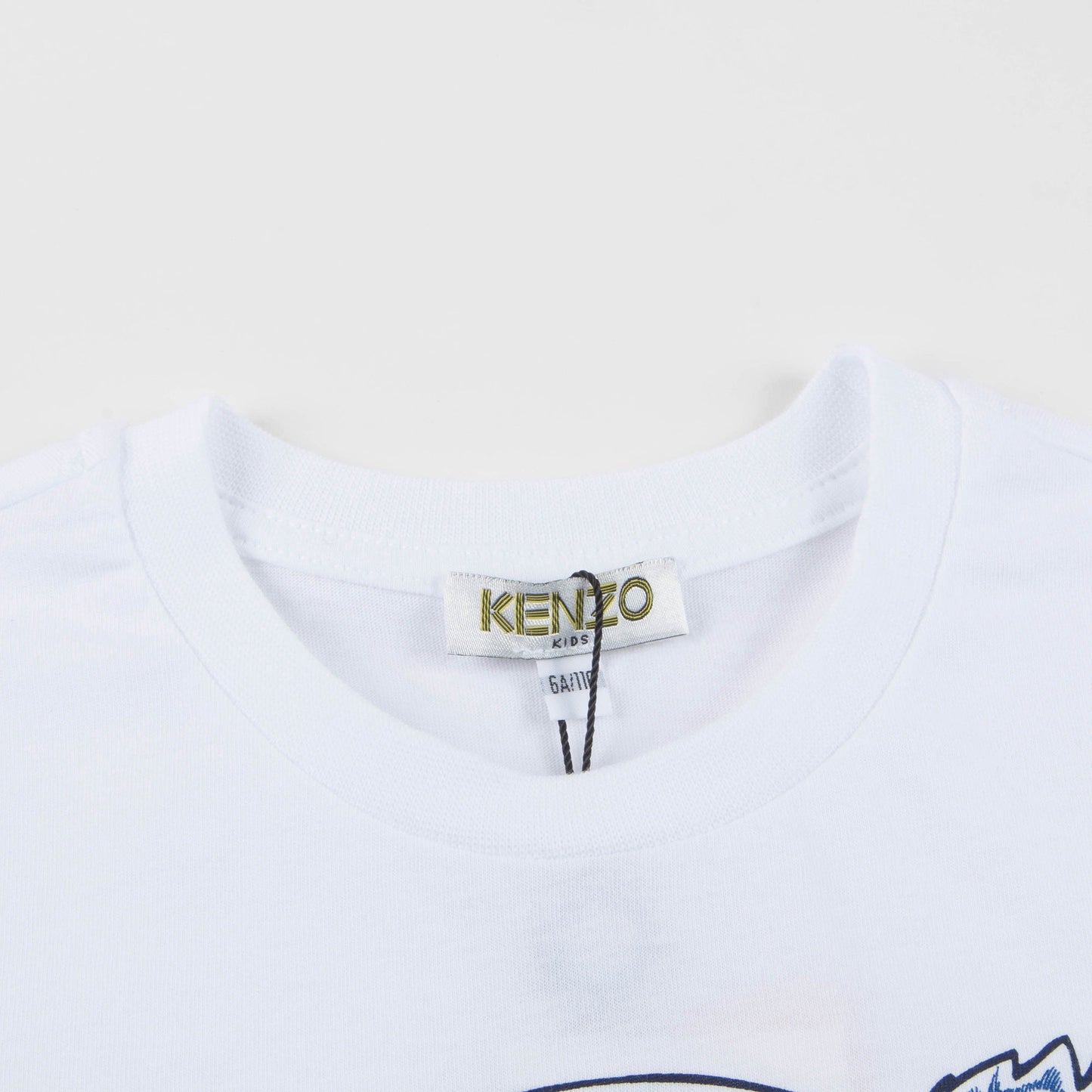 Boys White Tiger Printed Cotton T-shirt