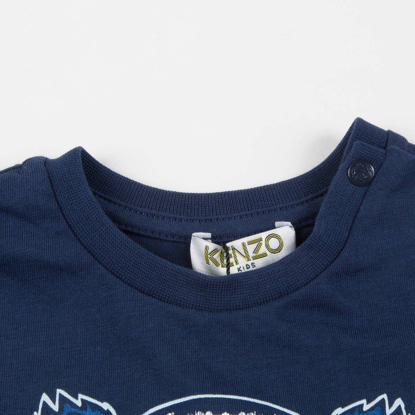 Boys Navy Tiger Printed Cotton T-shirt