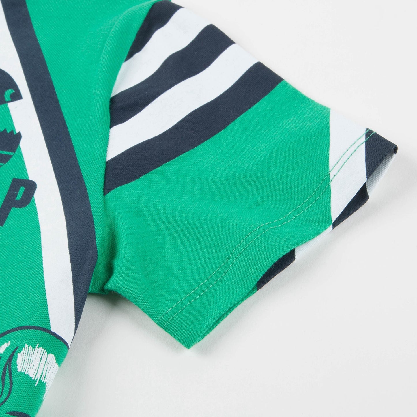 Boys Green Printed Cotton T-shirt