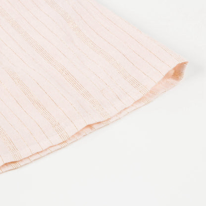 Girls Light Pink "Gold Lurex Stripes" Cotton Dress