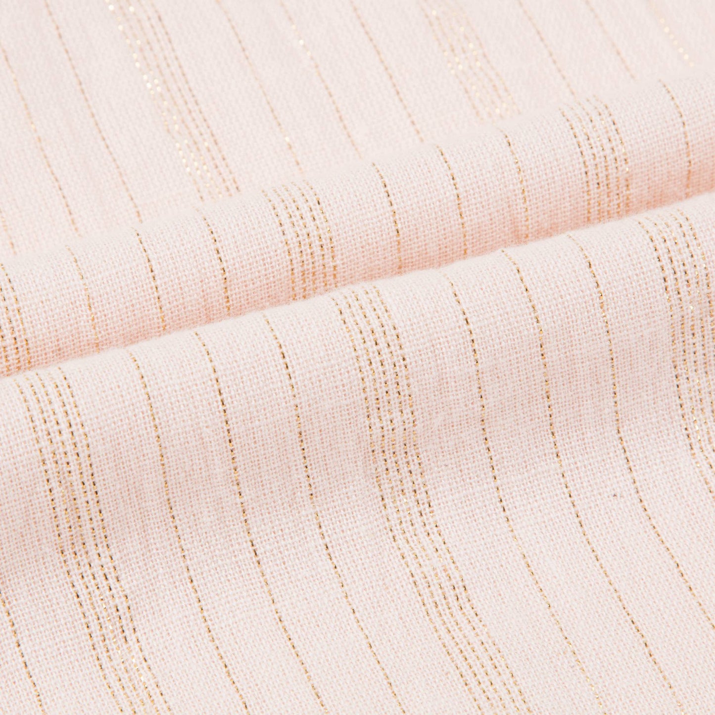Girls Light Pink "Gold Lurex Stripes" Cotton Dress