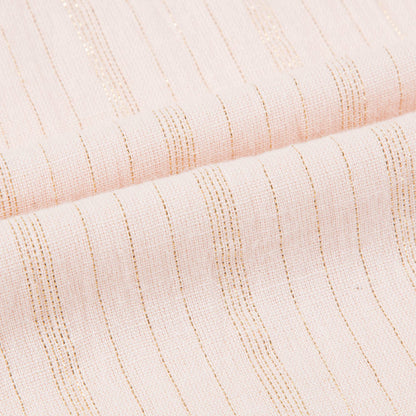 Girls Light Pink "Gold Lurex Stripes" Cotton Dress