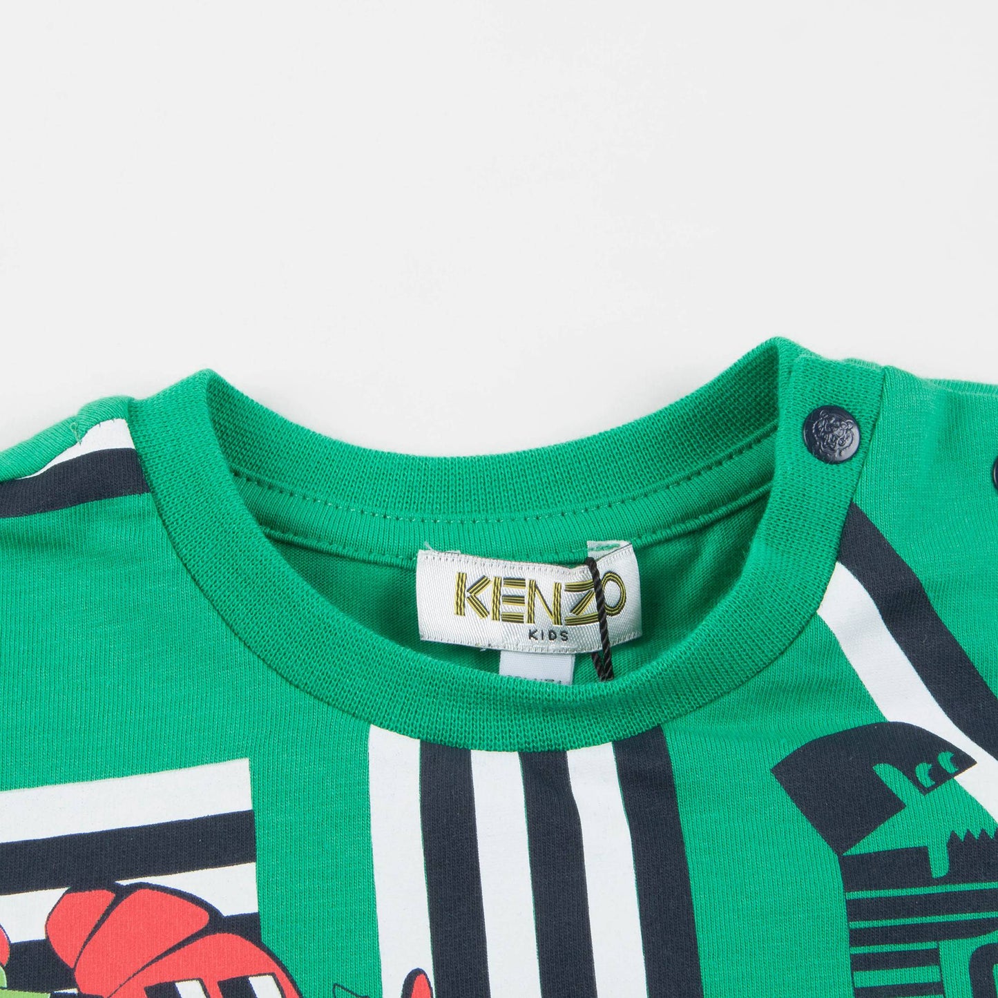Baby Boys Green Printed Cotton T-shirt
