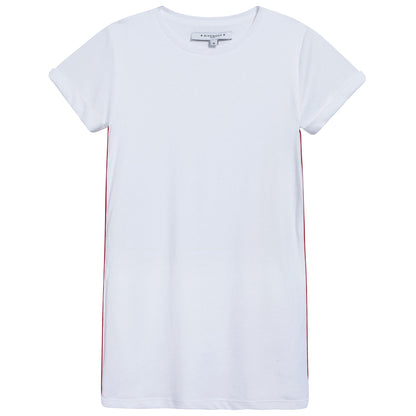 Girls White Logo Cotton Dress