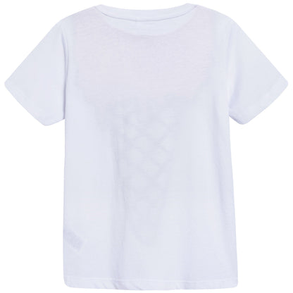 Girls White Icecream Printed T-shirt