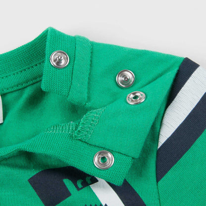 Baby Boys Green Printed Cotton T-shirt