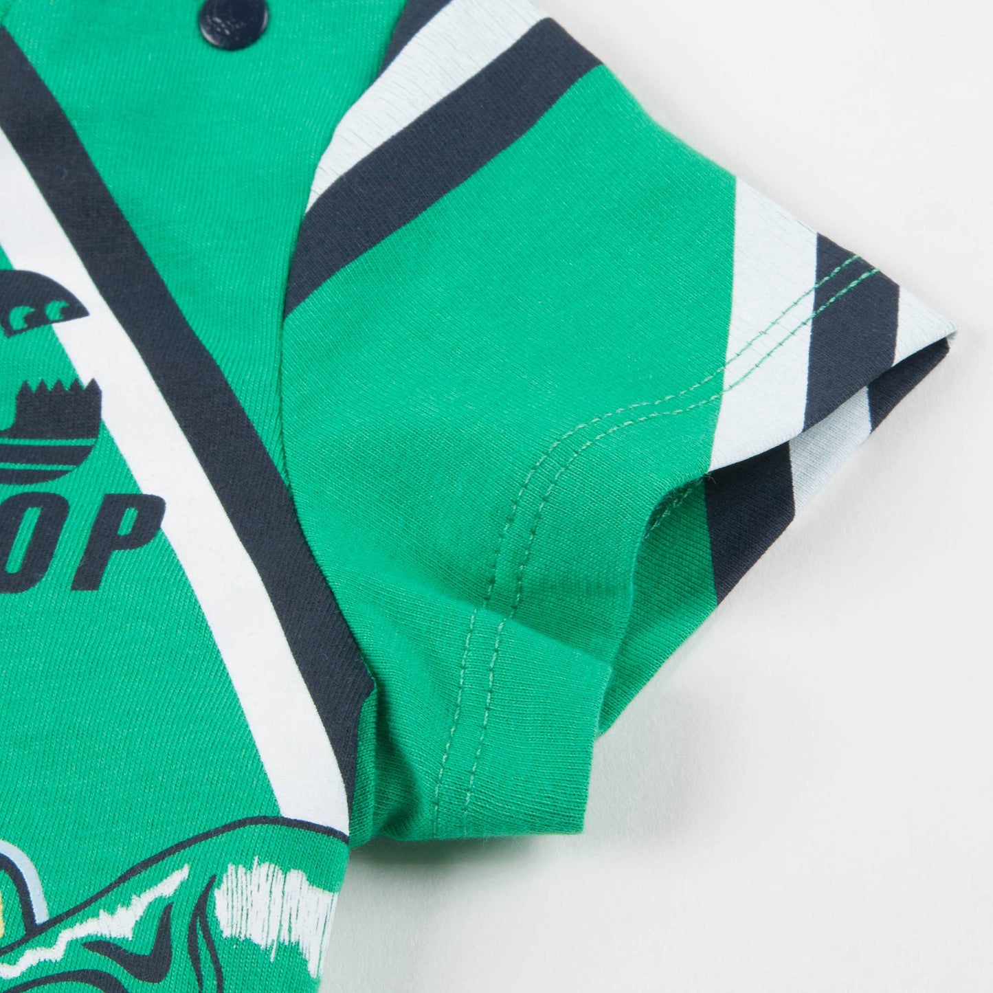 Baby Boys Green Printed Cotton T-shirt