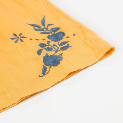 Girls Saffron Printed Cotton Dress