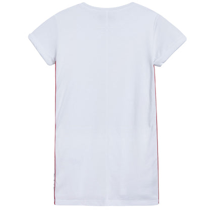 Girls White Logo Cotton Dress