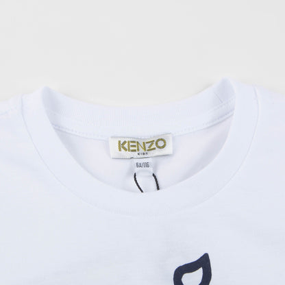 Boys White Logo Cotton T-shirt