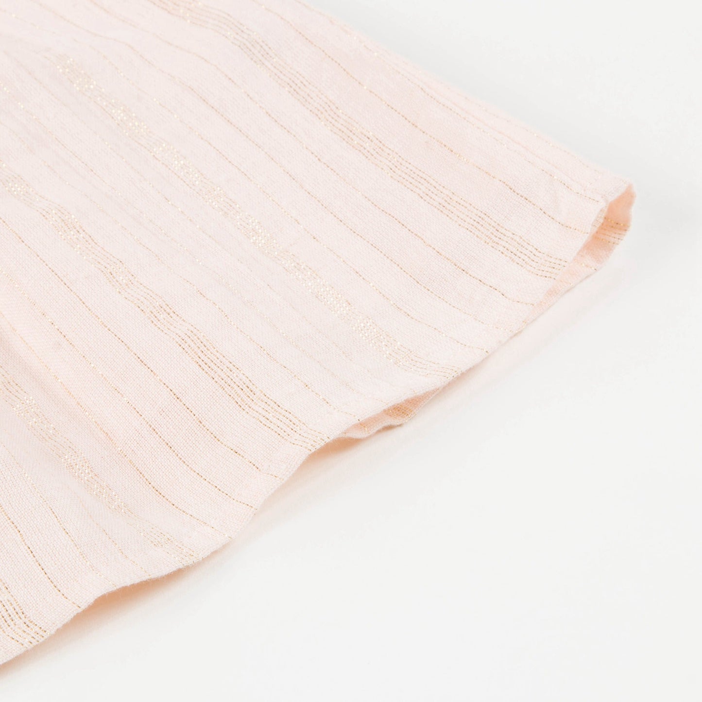 Baby Girls Light Pink "Gold  lurex  stripes" Cotton Dress