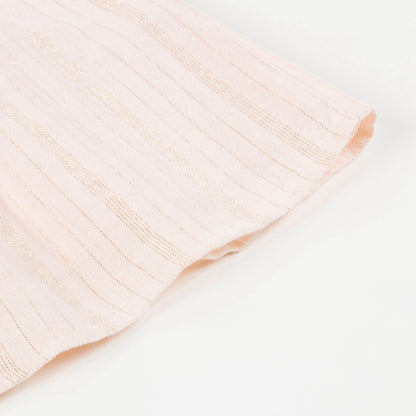 Baby Girls Light Pink "Gold  lurex  stripes" Cotton Dress