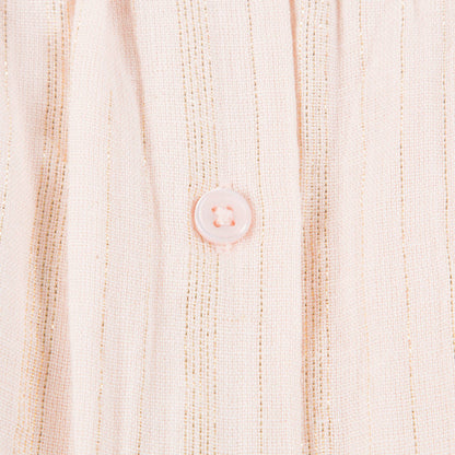 Baby Girls Light Pink "Gold  lurex  stripes" Cotton Dress