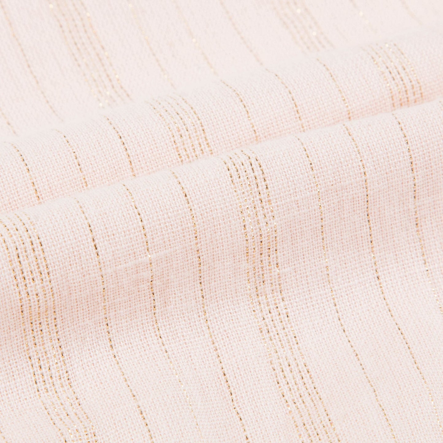 Baby Girls Light Pink "Gold  lurex  stripes" Cotton Dress