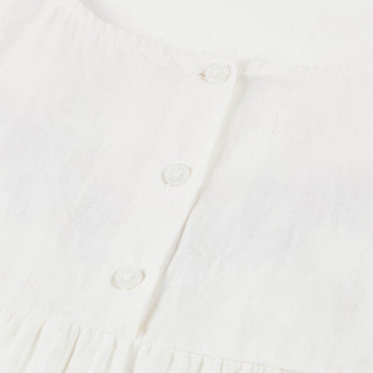 Girls Off  White Cotton Tunic