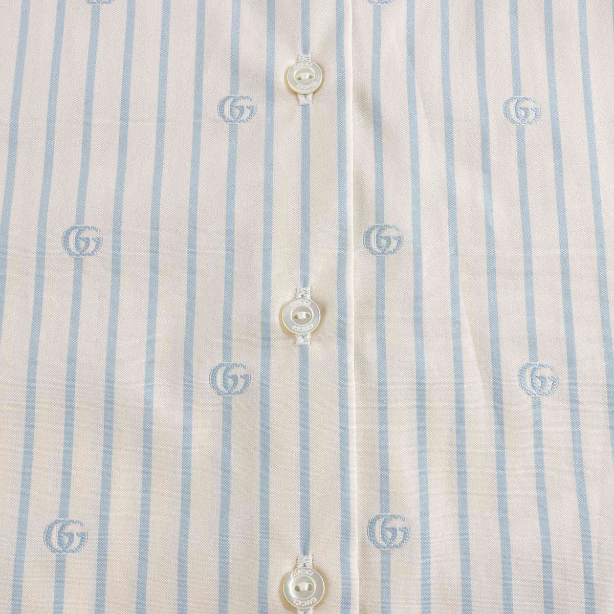 女婴白色条纹Logo棉衬衫