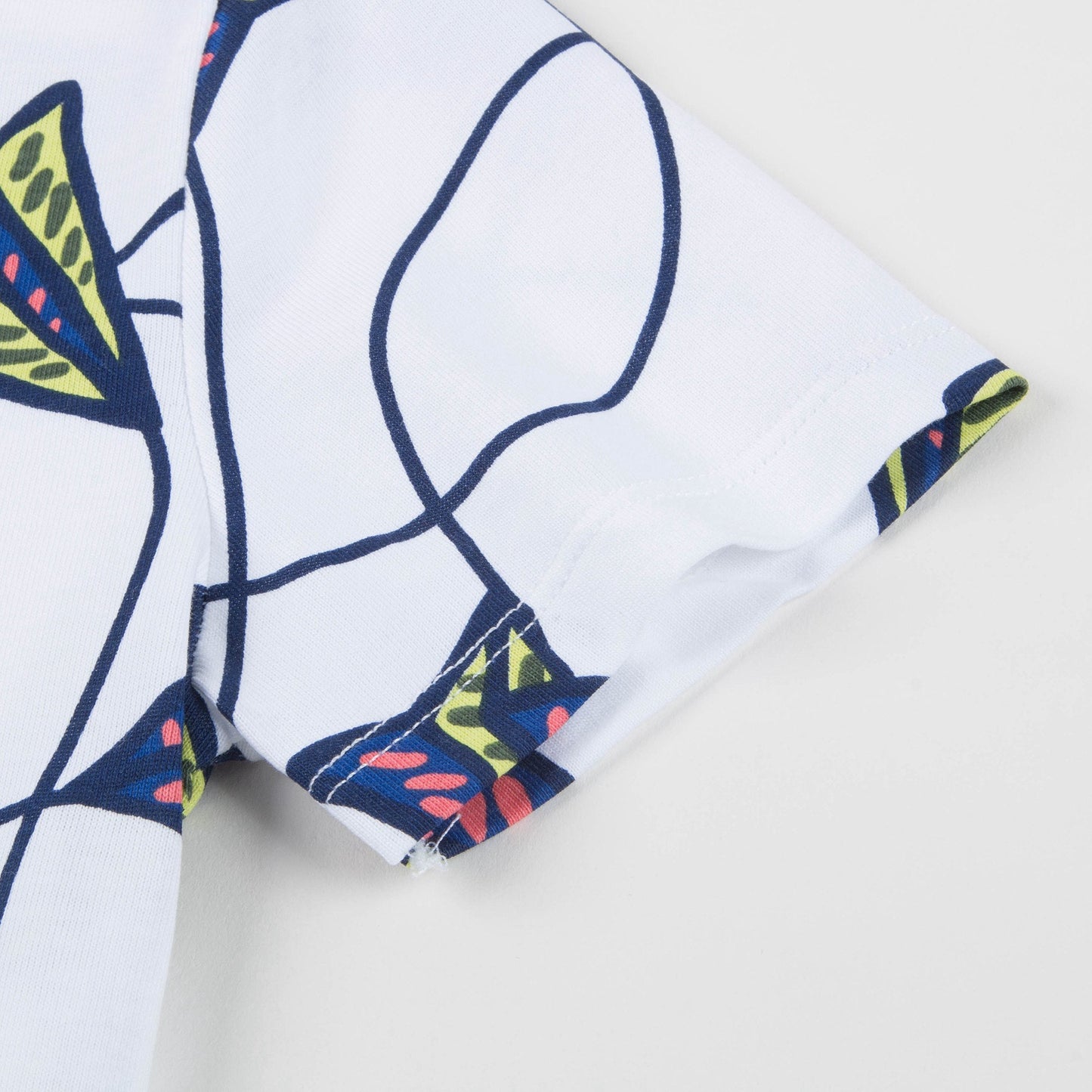 Boys White Printed Cotton T-shirt