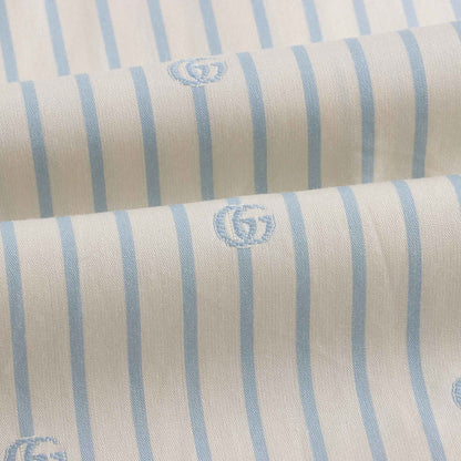 女婴白色条纹Logo棉衬衫