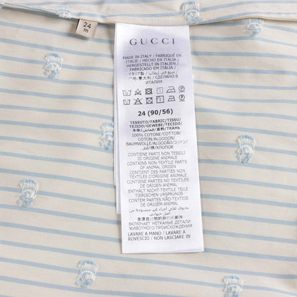 女婴白色条纹Logo棉衬衫