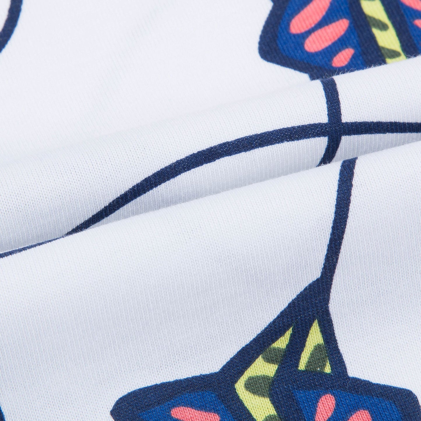 Boys White Printed Cotton T-shirt