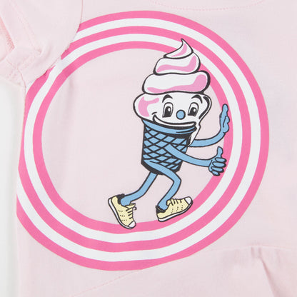 Girls Pink Logo Cotton Dress