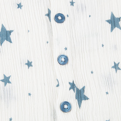 Girls White "Cotton  Crepe  Stars" T-shirt