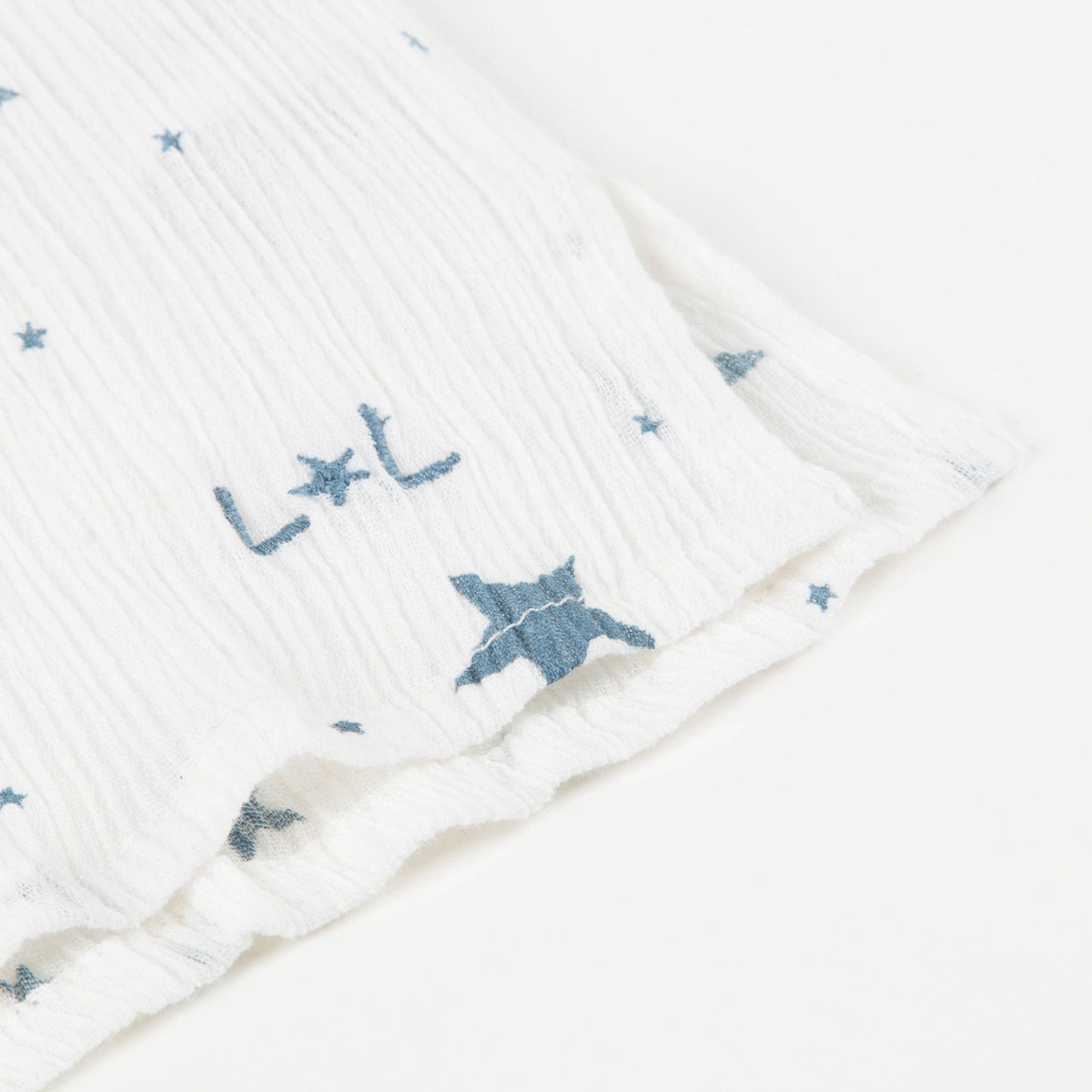 Girls White "Cotton  Crepe  Stars" T-shirt