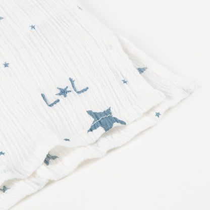 Girls White "Cotton  Crepe  Stars" T-shirt