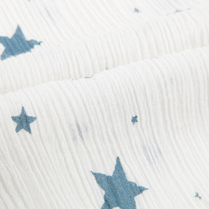 Girls White "Cotton  Crepe  Stars" T-shirt
