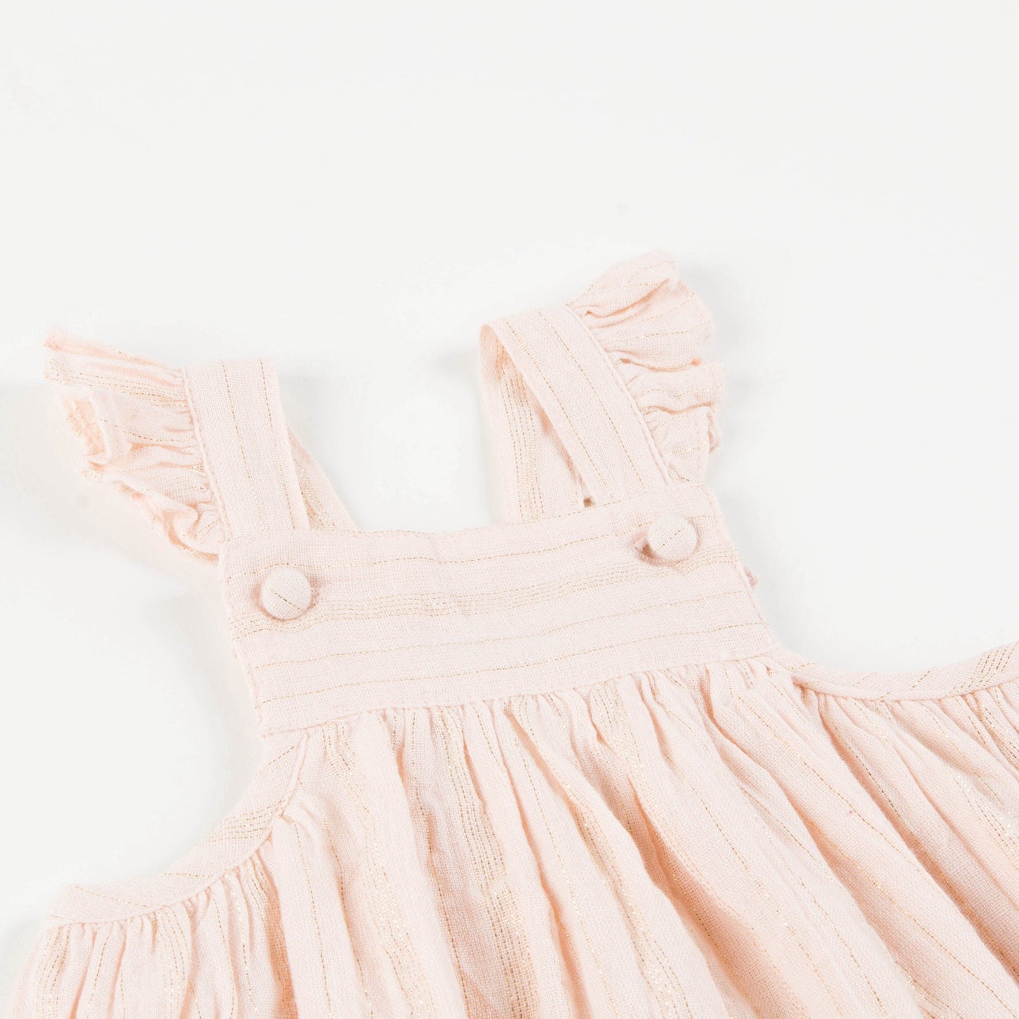 Girls Light Pink "Gold  Lurex  Stripes" Dress