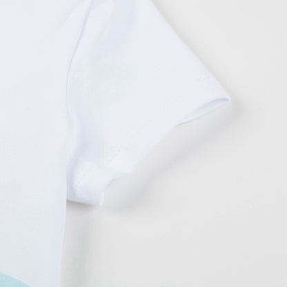 Girls White Eiffel Printed Cotton T-shirt