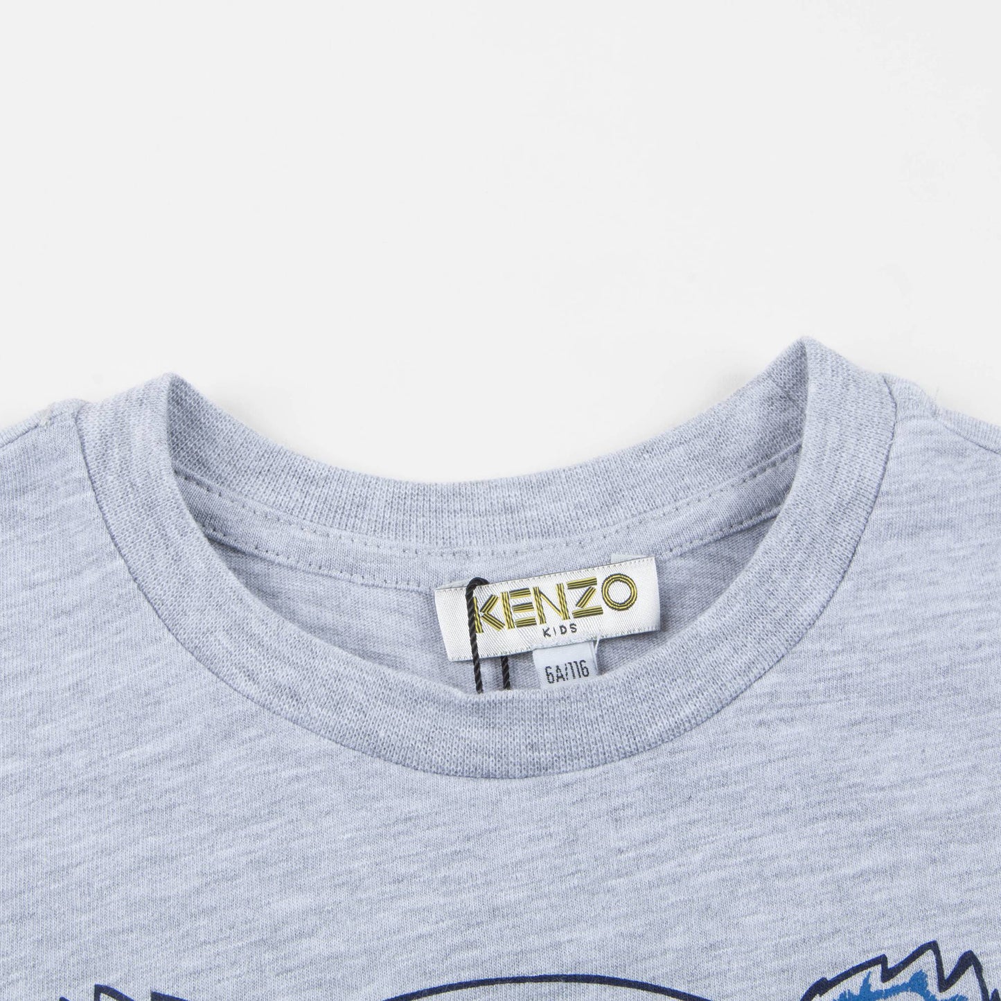Boys Marl Grey Tiger Printed Cotton T-shirt