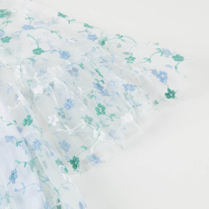 女童浅蓝色棉连衣裙